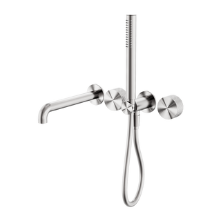 Nero Opal Progressive Shower System Separate Plate With Spout 250mm - Brushed Nickel - NR252003b250BN