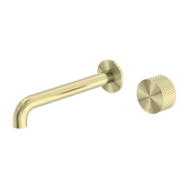 Nero Opal Progressive Wall Basin/Bath Set 120mm - Brushed Gold - NR252007A120BG