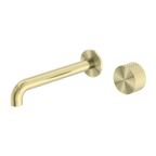 Nero Opal Progressive Wall Basin/Bath Set 120mm - Brushed Gold - NR252007A120BG