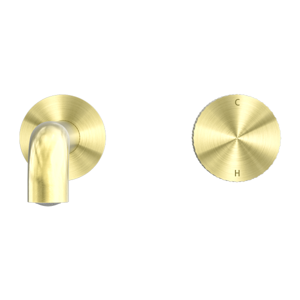Nero Opal Progressive Wall Basin/Bath Set 120mm - Brushed Gold - NR252007A120BG