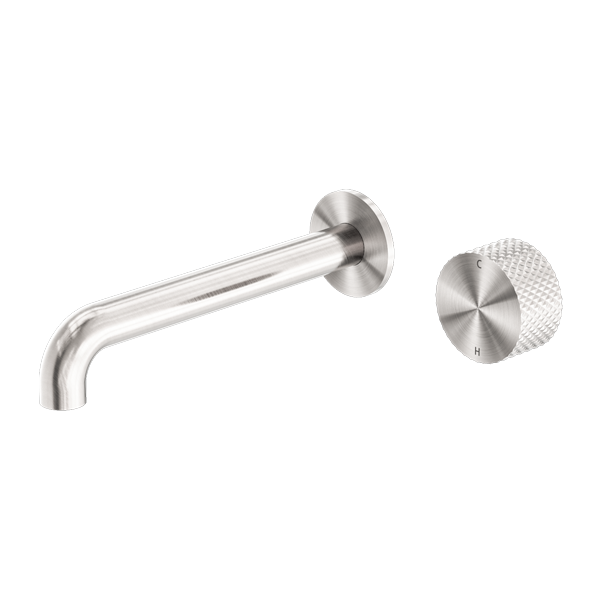 Nero Opal Progressive Wall Basin/Bath Set 185mm - Brushed Nickel - NR252007A185BN
