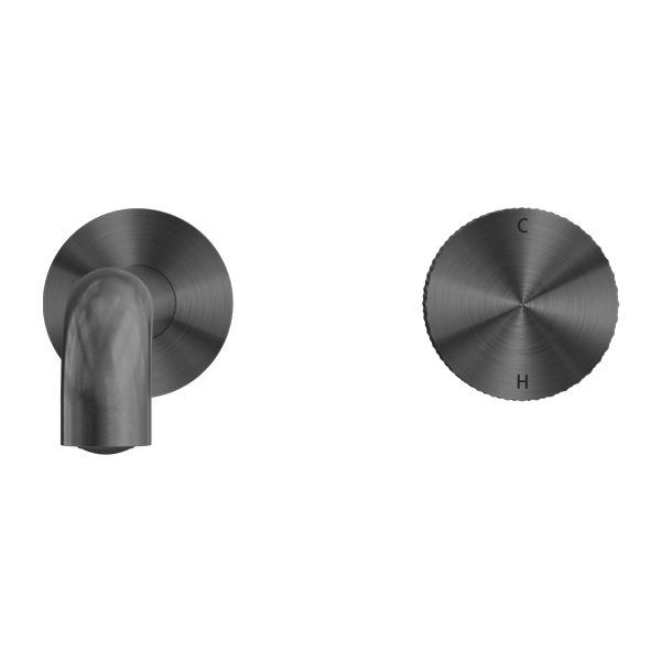 Nero Opal Progressive Wall Basin/Bath Set 185mm - Graphite - NR252007A185GR