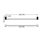 Nero Opal Single 600mm Towel Rail - Brushed Gold - NR2524BG