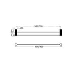 Nero Opal Double Towel Rail 800mm - Brushed Gold - NR2530dBG