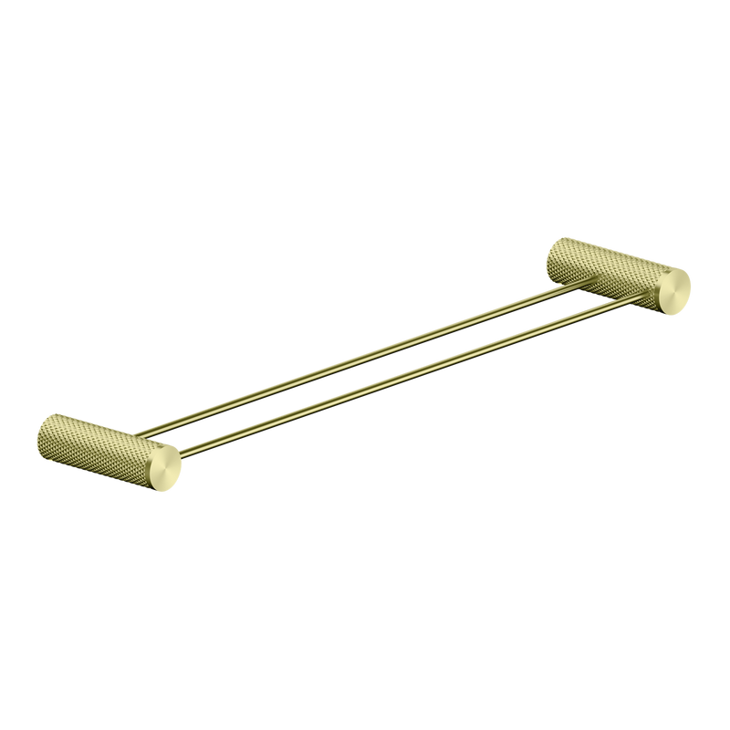 Nero Opal Double Towel Rail 800mm - Brushed Gold