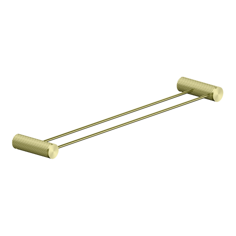 Nero Opal Double Towel Rail 800mm - Brushed Gold