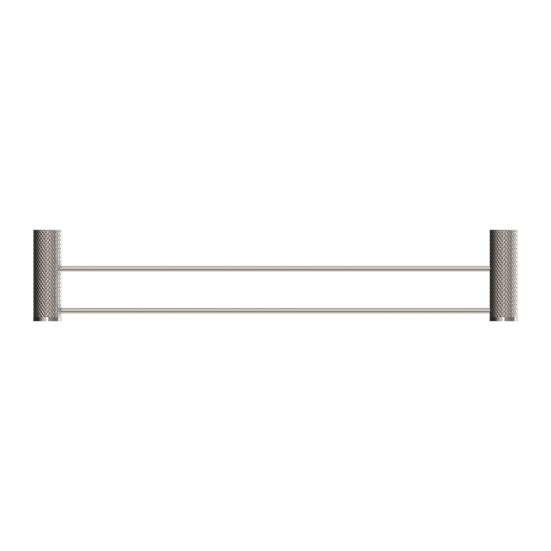 Nero Opal Double Towel Rail 800mm - Brushed Nickel