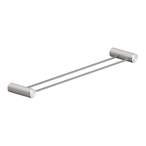 Nero Opal Double Towel Rail 800mm - Brushed Nickel