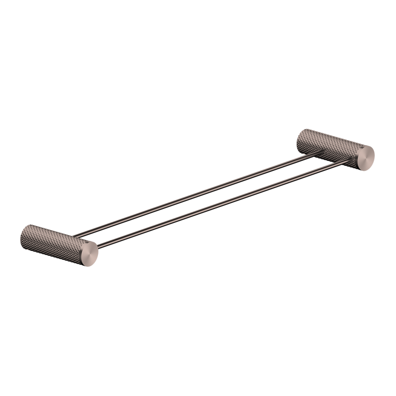 Nero Opal Double Towel Rail 800mm - Brushed Bronze