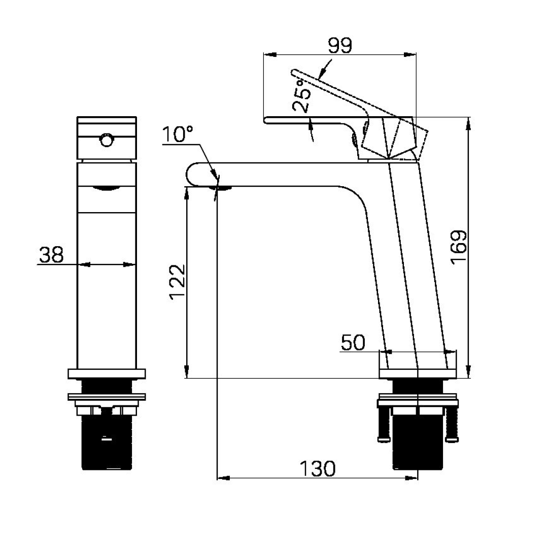 Nero Bianca Basin Mixer - LF Brushed Bronze - NR321501BZ