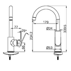 Nero Bianca Kitchen Mixer Gooseneck Spout - LF Brushed Bronze - NR321506BZ