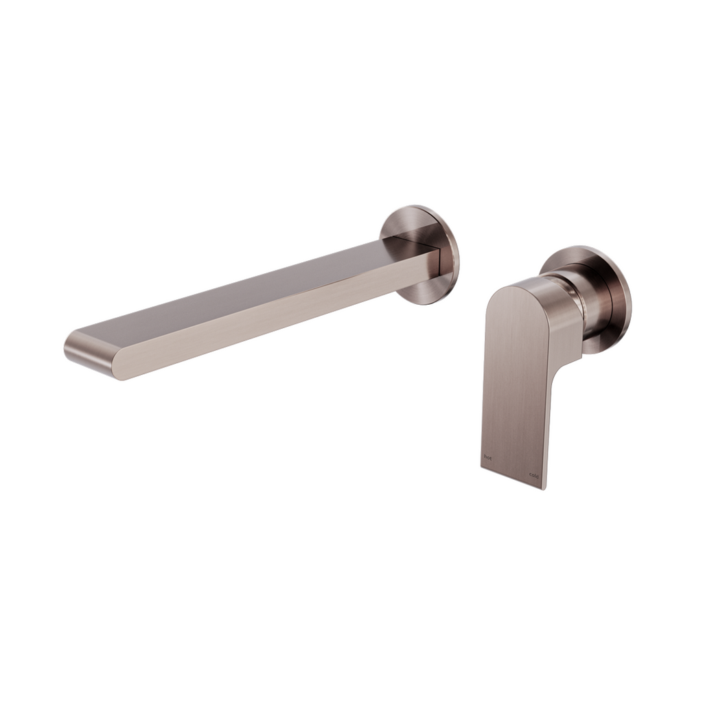 Nero Bianca Wall Basin / Bath Mixer 187mm Set Separate Plate (Includes In-Wall Body) - LF Brushed Bronze - NR321510EBZ