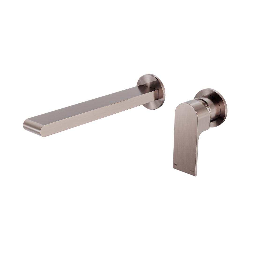 Nero Bianca Wall Basin / Bath Mixer 187mm Set Separate Plate (Includes In-Wall Body) - LF Brushed Bronze - NR321510EBZ