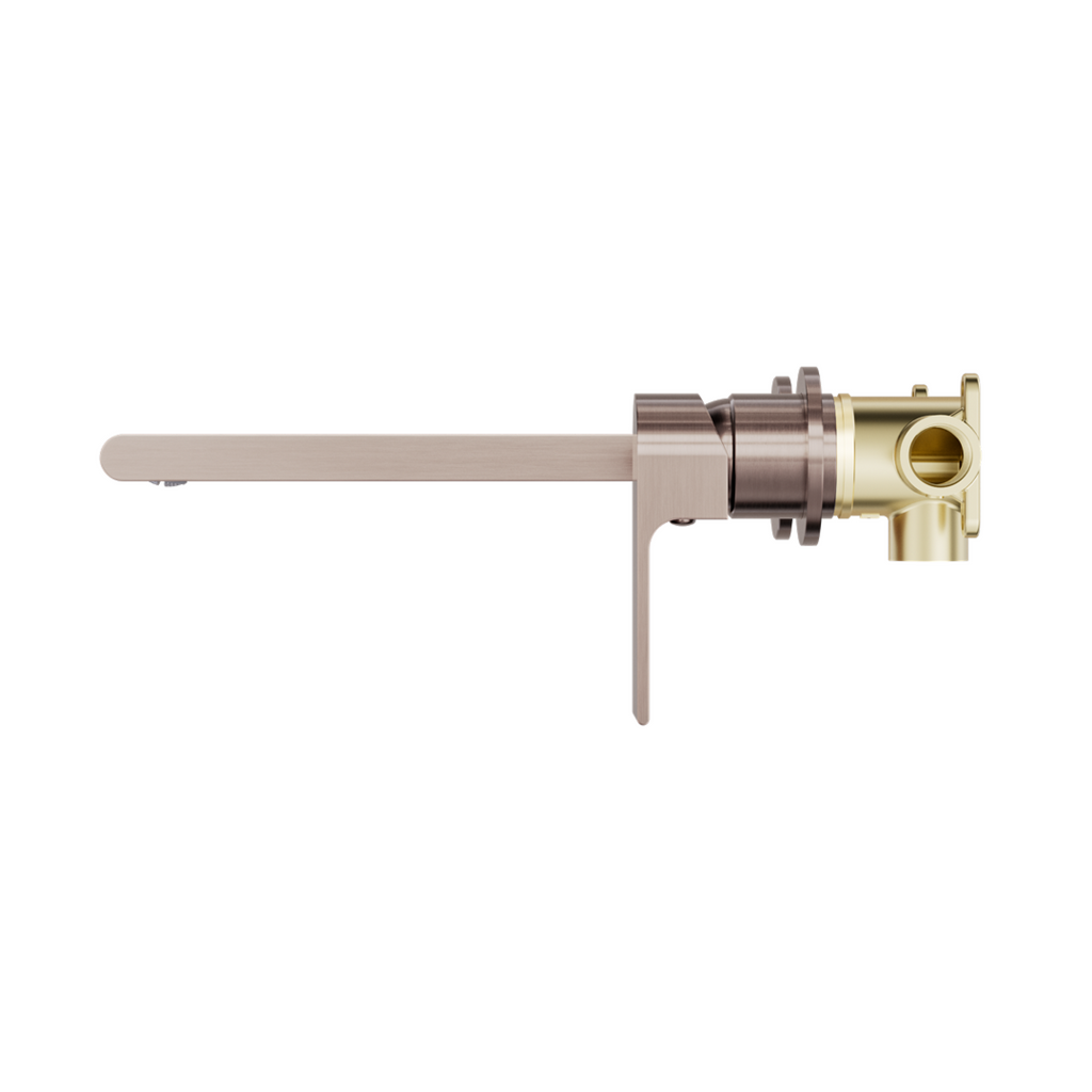 Nero Bianca Wall Basin / Bath Mixer 187mm Set Separate Plate (Includes In-Wall Body) - LF Brushed Bronze - NR321510EBZ