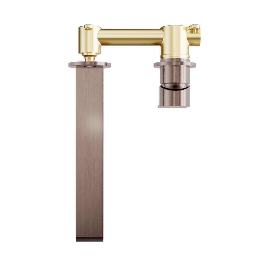 Nero Bianca Wall Basin / Bath Mixer 187mm Set Separate Plate (Includes In-Wall Body) - LF Brushed Bronze - NR321510EBZ
