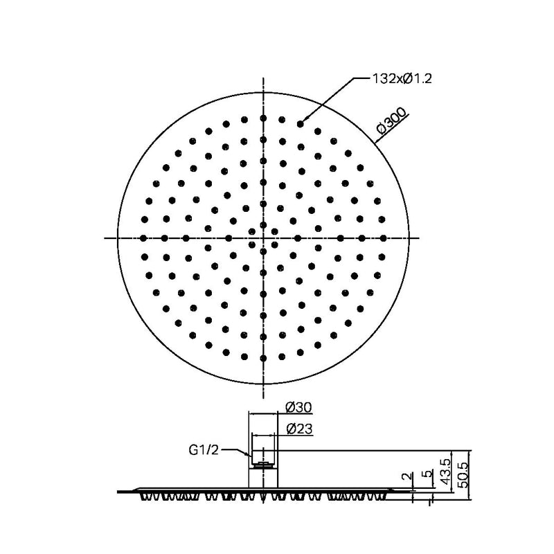 Nero Zen SS316L Round Shower Head - Brushed Nickel