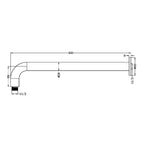 Nero Zen SS316L Round Shower Arm 400mm - Brushed Gold - NR509BG