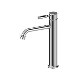 Nero York Straight Tall Basin Mixer With Metal Lever - Chrome - NR692101a02CH