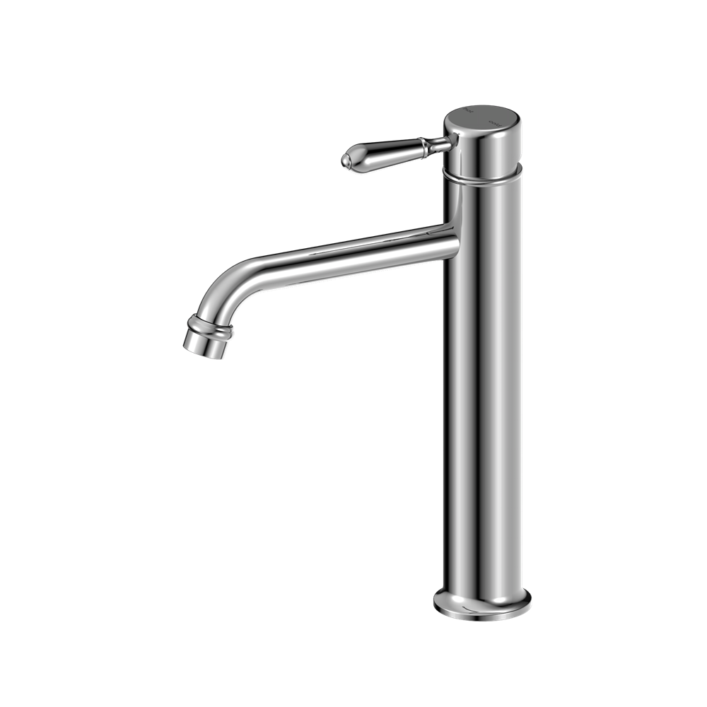 Nero York Straight Tall Basin Mixer With Metal Lever - Chrome - NR692101a02CH