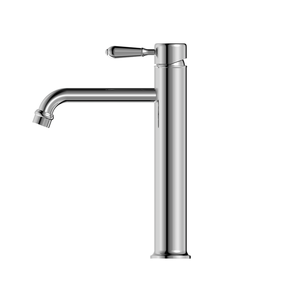 Nero York Straight Tall Basin Mixer With Metal Lever - Chrome - NR692101a02CH