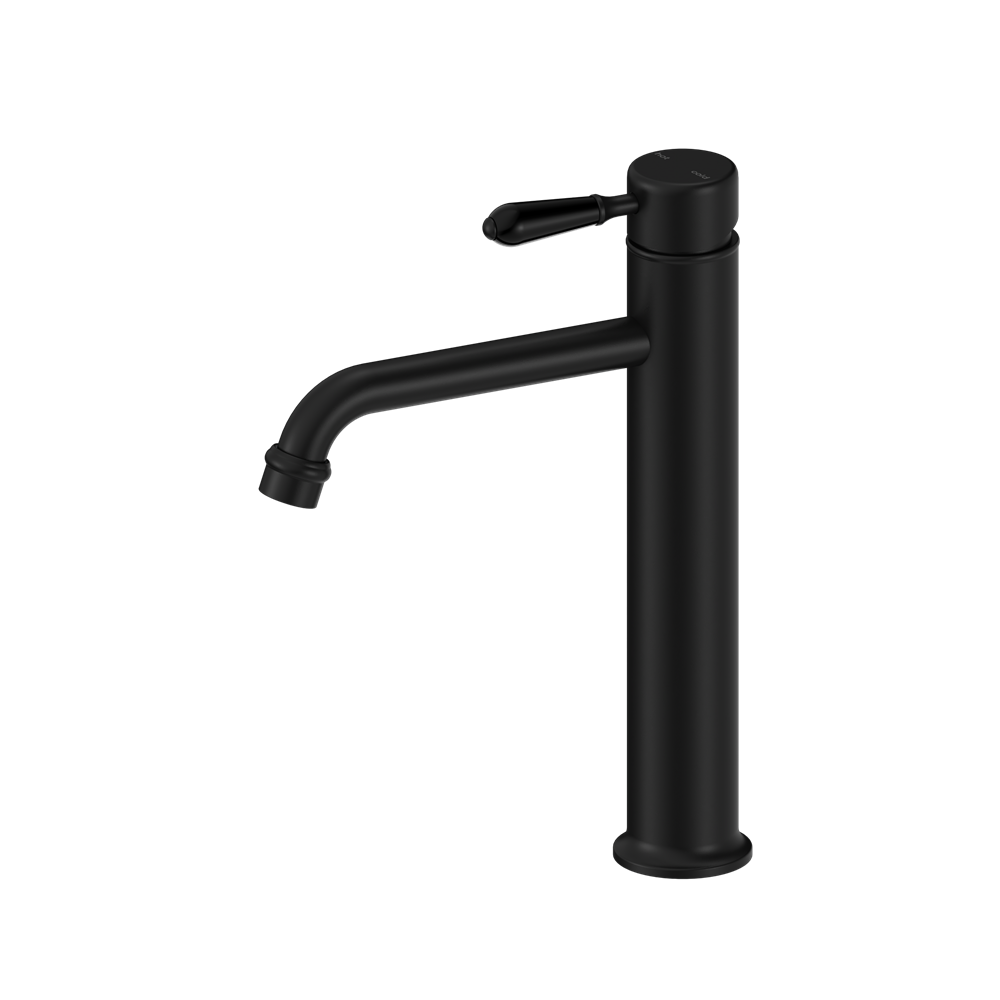 Nero York Straight Tall Basin Mixer With Metal Lever - Matte Black - NR692101a02MB