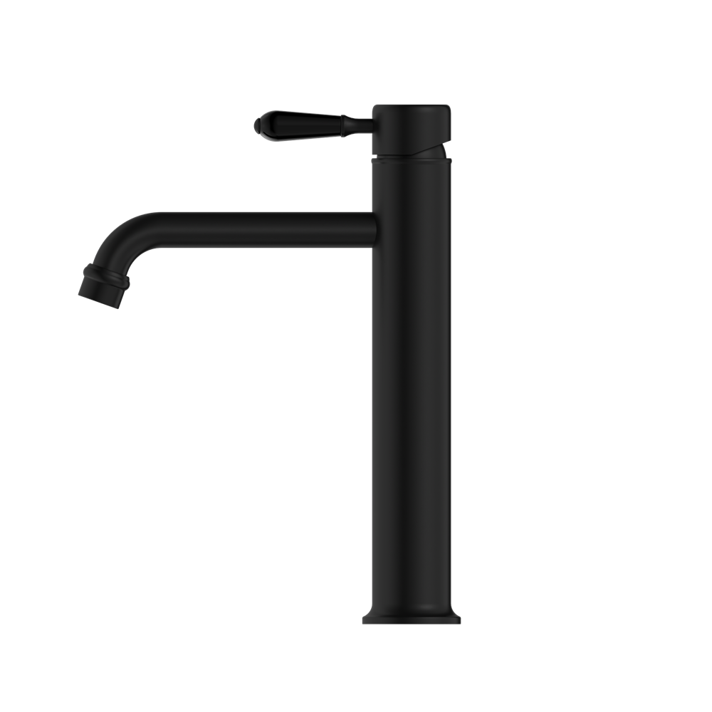 Nero York Straight Tall Basin Mixer With Metal Lever - Matte Black - NR692101a02MB