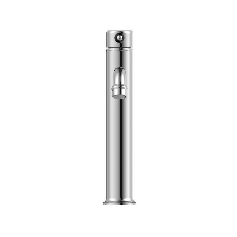 Nero York Straight Tall Basin Mixer With Black Porcelain Lever - Chrome