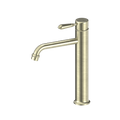 Nero York Straight Tall Basin Mixer With Metal Lever - Aged Brass - NR692101a02AB