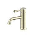 Nero York Straight Basin Mixer With Metal Lever - Aged Brass - NR692101b02AB