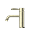 Nero York Straight Basin Mixer With Metal Lever - Aged Brass - NR692101b02AB