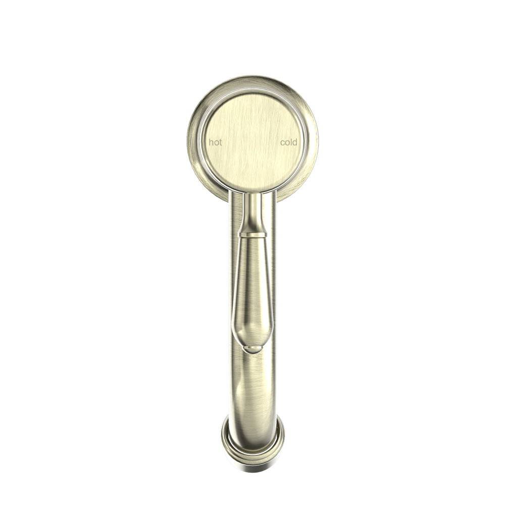 Nero York Straight Basin Mixer With Metal Lever - Aged Brass - NR692101b02AB