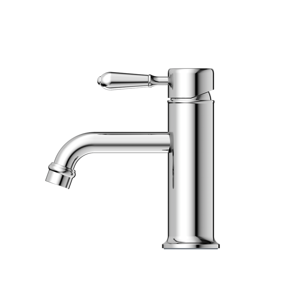 Nero York Straight Basin Mixer With Metal Lever - Chrome - NR692101b02CH