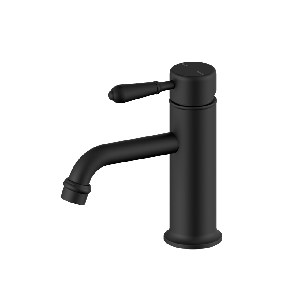 Nero York Straight Basin Mixer With Metal Lever - Matte Black - NR692101b02MB