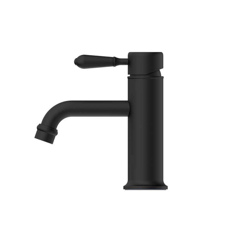 Nero York Straight Basin Mixer With Metal Lever - Matte Black