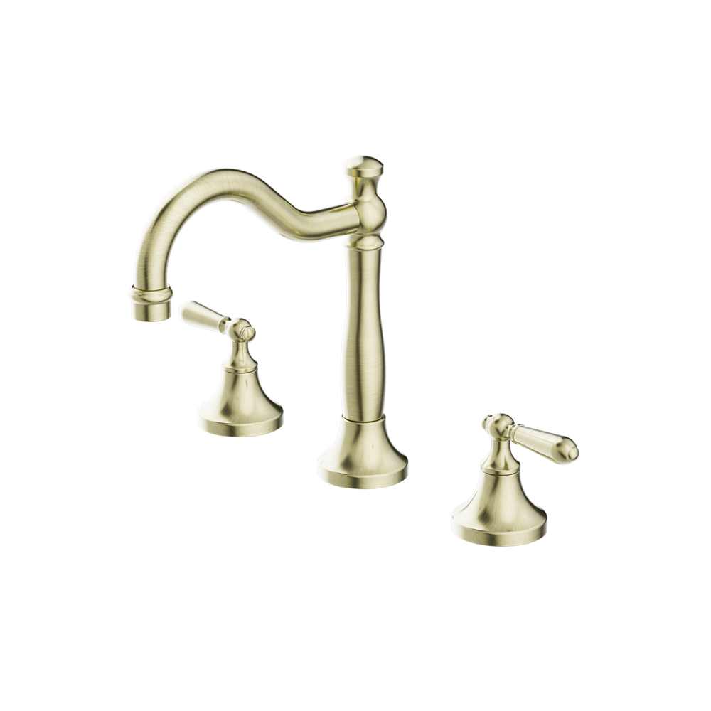 Nero York Basin Set With Metal Lever - Aged Brass - NR692102a02AB
