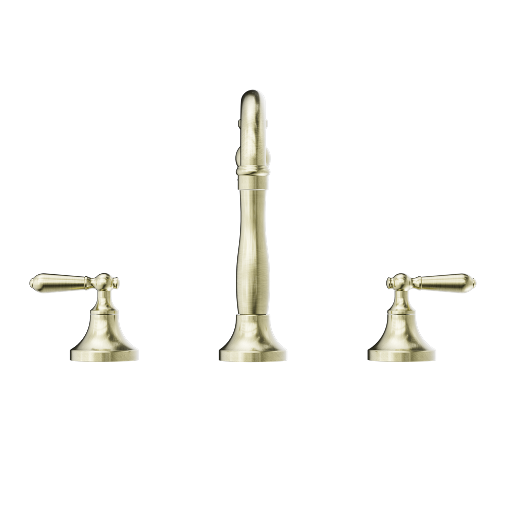 Nero York Basin Set With Metal Lever - Aged Brass - NR692102a02AB