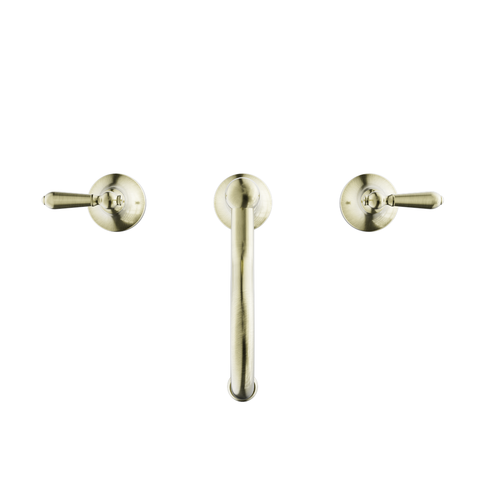 Nero York Basin Set With Metal Lever - Aged Brass - NR692102a02AB