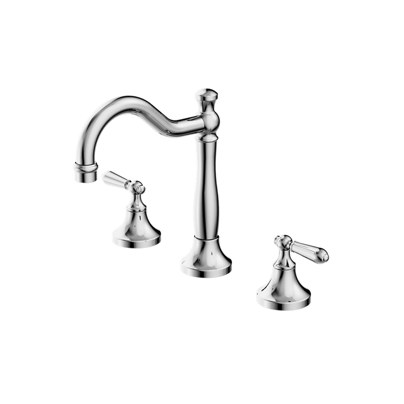Nero York Basin Set With Metal Lever - Chrome