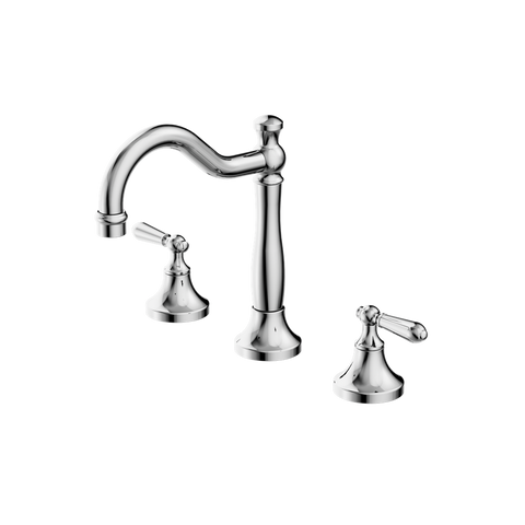 Nero York Basin Set With Metal Lever - Chrome