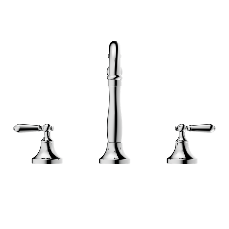 Nero York Basin Set With Metal Lever - Chrome