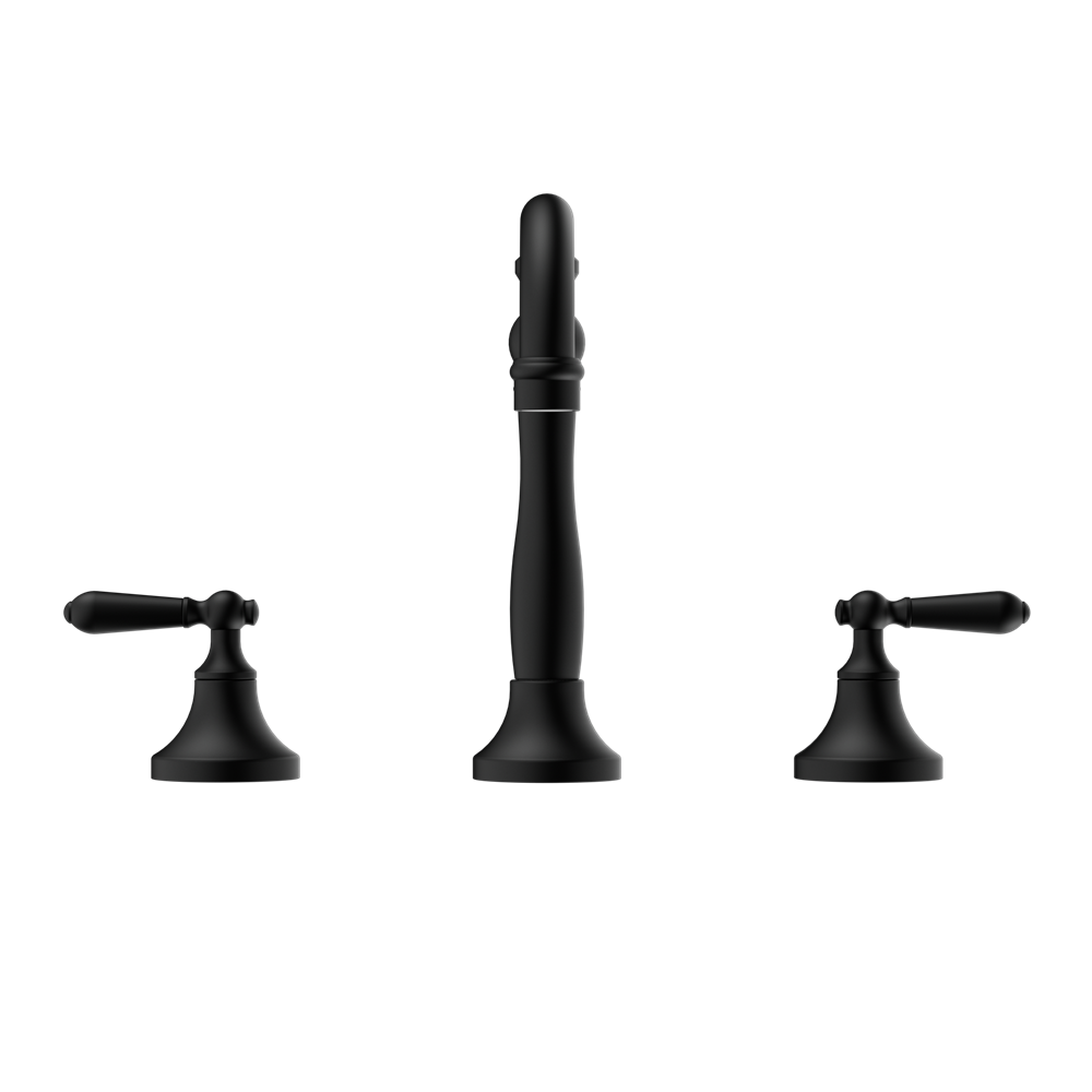 Nero York Basin Set With Metal Lever - Matte Black - NR692102a02MB
