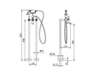 Nero York Freestanding Bath Set With Metal Hand Shower - Chrome - NR692103a02CH