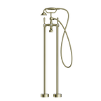 Nero York Freestanding Bath Set With Metal Hand Shower - Aged Brass - NR692103a02AB