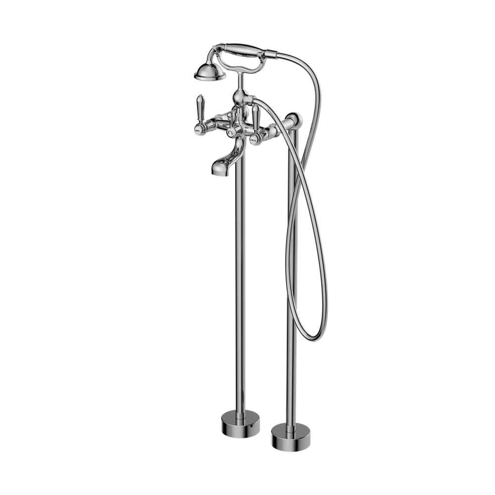 Nero York Freestanding Bath Set With Metal Hand Shower - Chrome - NR692103a02CH