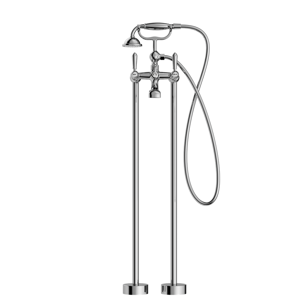 Nero York Freestanding Bath Set With Metal Hand Shower - Chrome - NR692103a02CH