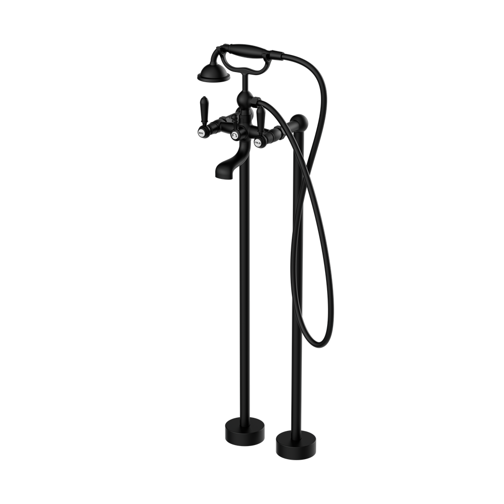 Nero York Freestanding Bath Set With Metal Hand Shower - Matte Black - NR692103a02MB