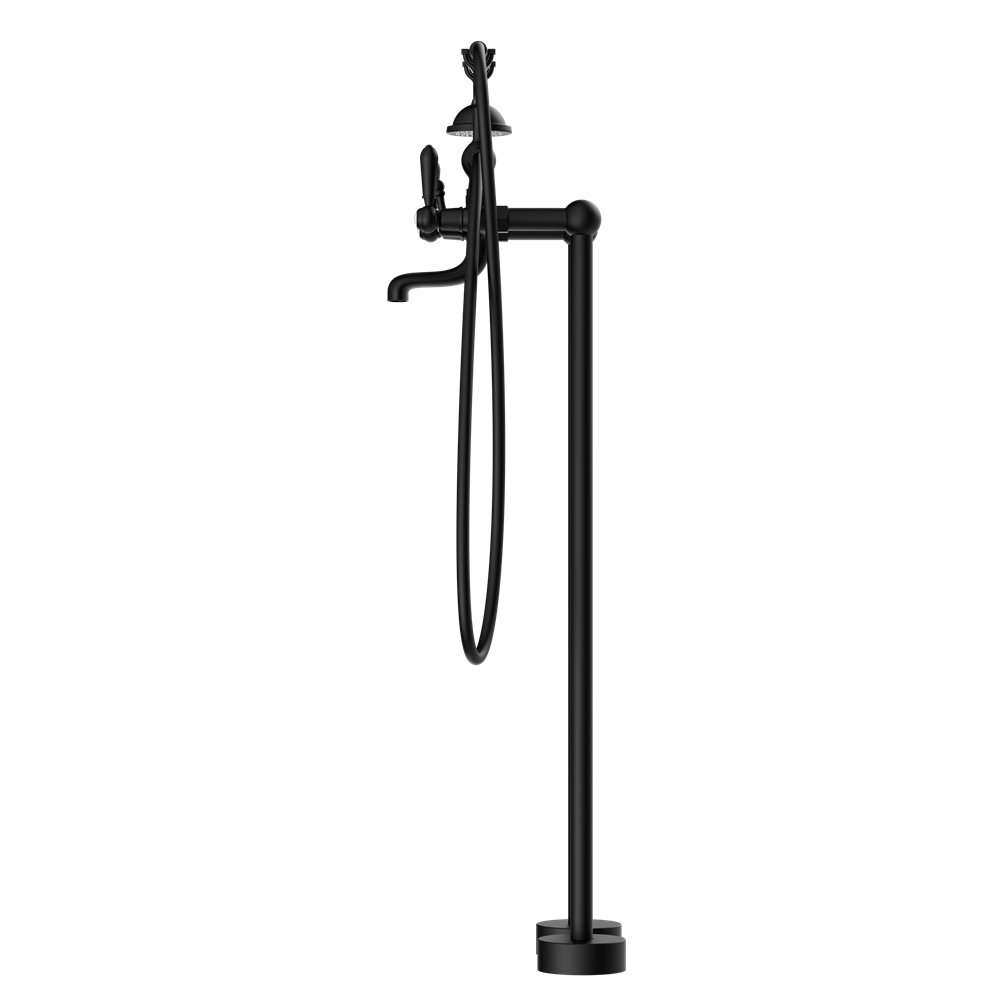 Nero York Freestanding Bath Set With Metal Hand Shower - Matte Black - NR692103a02MB