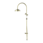 Nero York Twin Shower With White Porcelain Hand Shower - Aged Brass - NR69210501AB