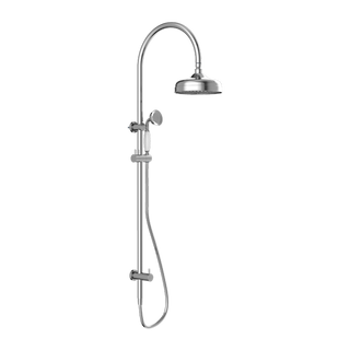 Nero York Twin Shower With White Porcelain Hand Shower - Chrome - NR69210501CH