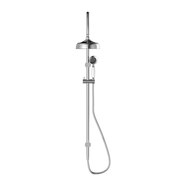 Nero York Twin Shower With White Porcelain Hand Shower - Chrome - NR69210501CH
